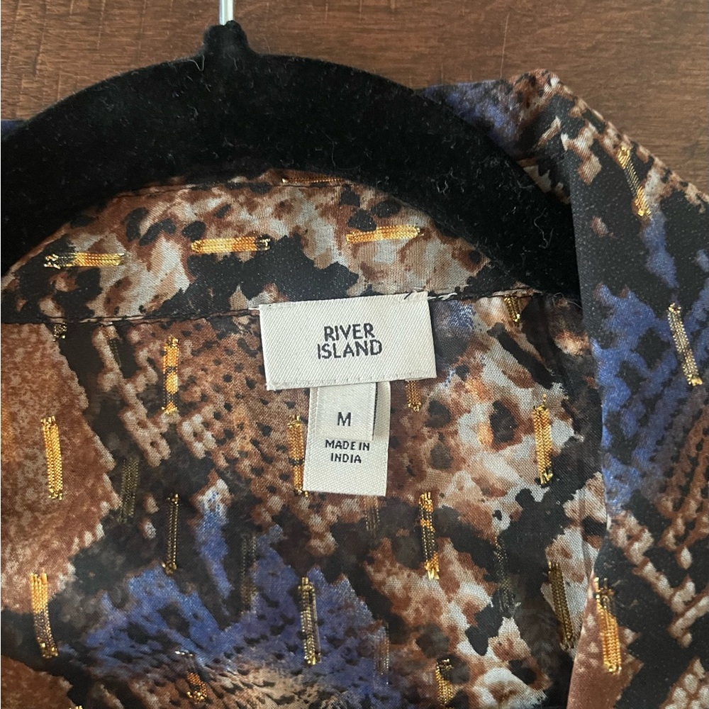Rivet Island Sheer Snakeskin Print Button Down Sh… - image 2